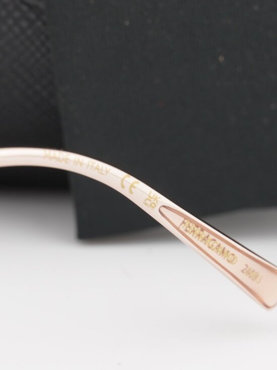 Salvatore Ferragamo SF311S 780 Square Rimless Sunglasses - Gold / Brown main image 8